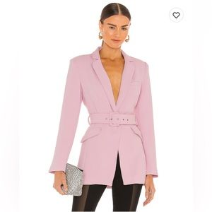 NBD Revolve Niko Rose Pink Belted Blazer Size Medium